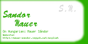 sandor mauer business card